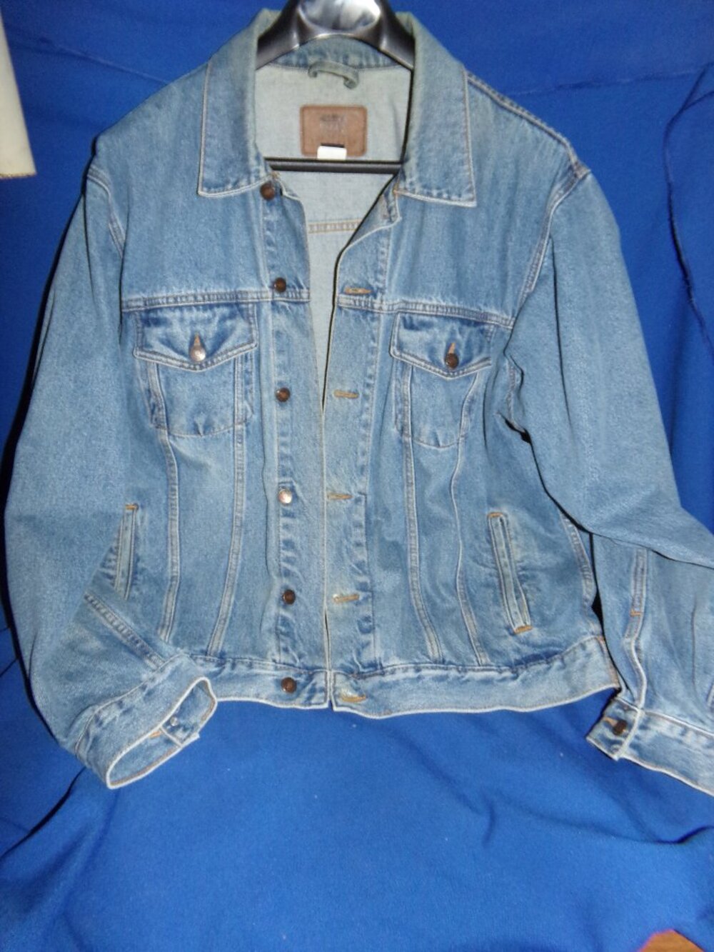 Vintage Route 66 Men's Denim Blue Jeans Jacket Premium Jeanswear  - Large
